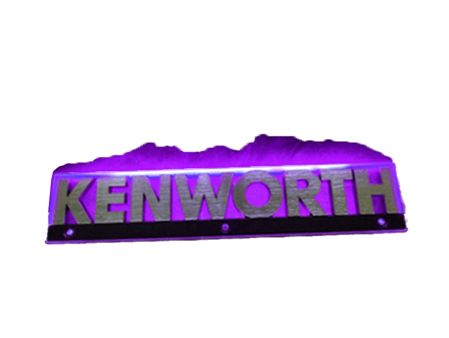 Kenworth Word Badge Illuminated Backing Purple